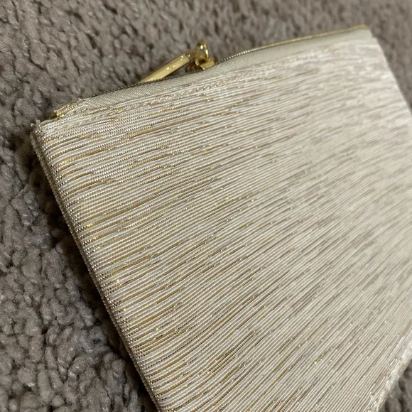 NEW Bvlgari gold biege beauty pouch